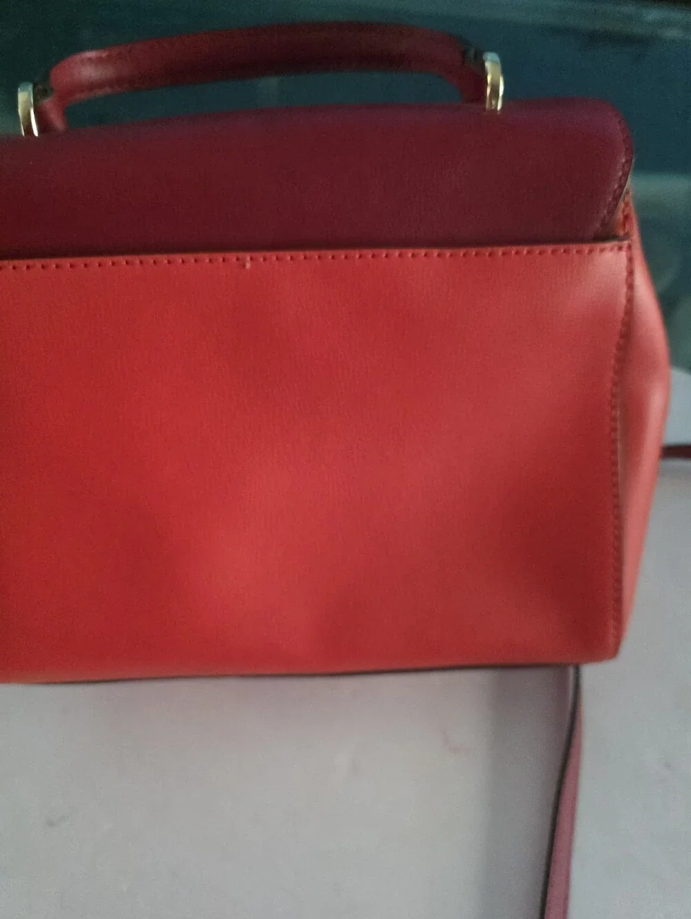 New Michael Kors Two-Tone Red and Coral Top-Handle Satchel